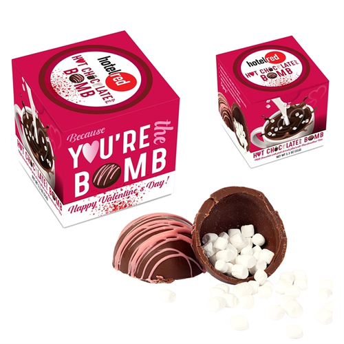 Photo of Valentines Day Hot Chocolate Bomb W/Pink Drizzle In Gift Box