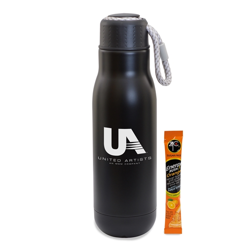 Main photo of 16 Oz Insulated Vacuum Bottle W/Bungee Lid & Energy Mix Pkt