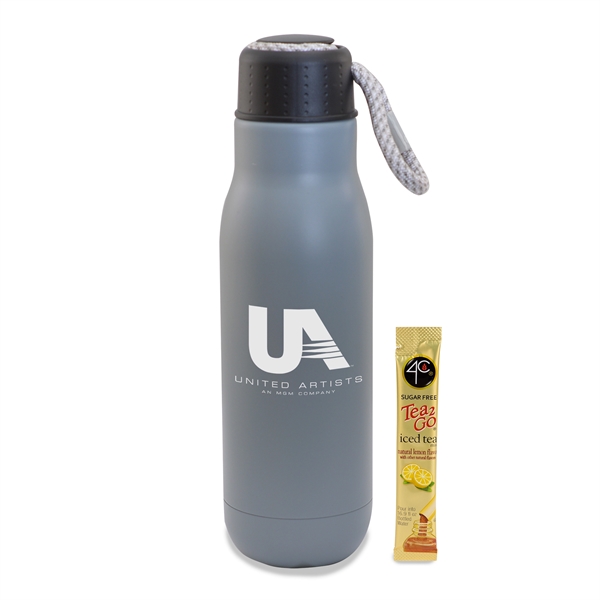 Matte Gray color option for 16 Oz Stainless Stl Insulated Bottle W/Bungee Lid & Iced Tea