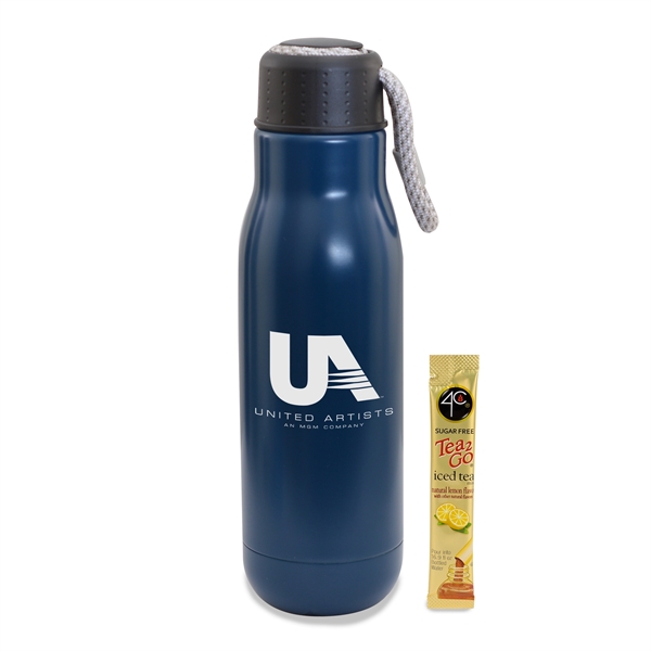Matte Navy color option for 16 Oz Stainless Stl Insulated Bottle W/Bungee Lid & Iced Tea
