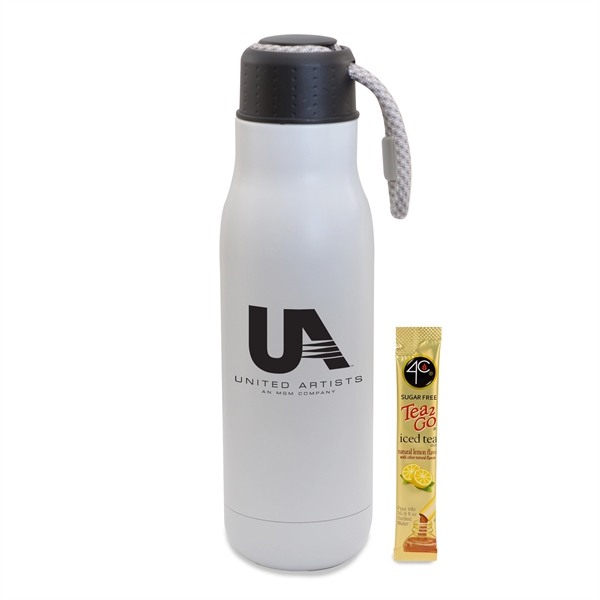 Matte White color option for 16 Oz Stainless Stl Insulated Bottle W/Bungee Lid & Iced Tea