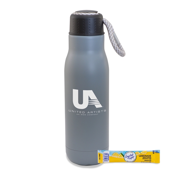 Matte Gray color option for 16 Oz Stainless Stl Insulated Bottle W/Bungee Lid & Lemonade