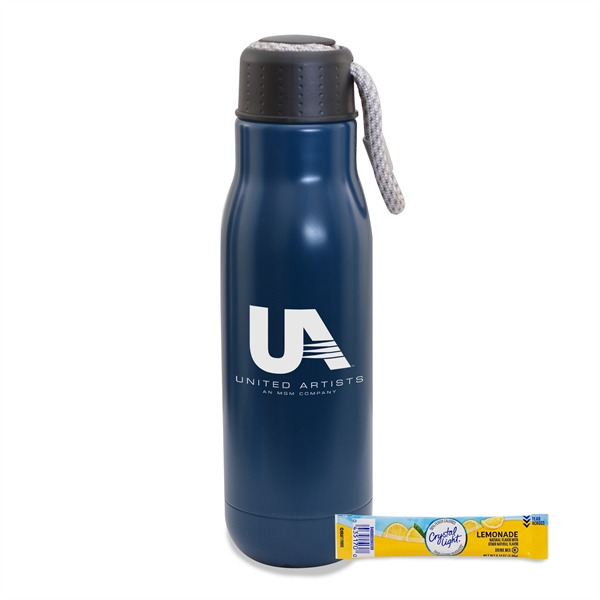 Matte Navy color option for 16 Oz Stainless Stl Insulated Bottle W/Bungee Lid & Lemonade
