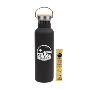 Photo of 20 Oz Stainless Insulated Bottle W/Bamboo Lid & Iced Tea Mix