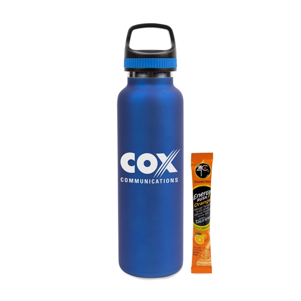 Blue color option for 20 Oz Stainless Steel Insulated Vacuum Bottle W/Energy Mix