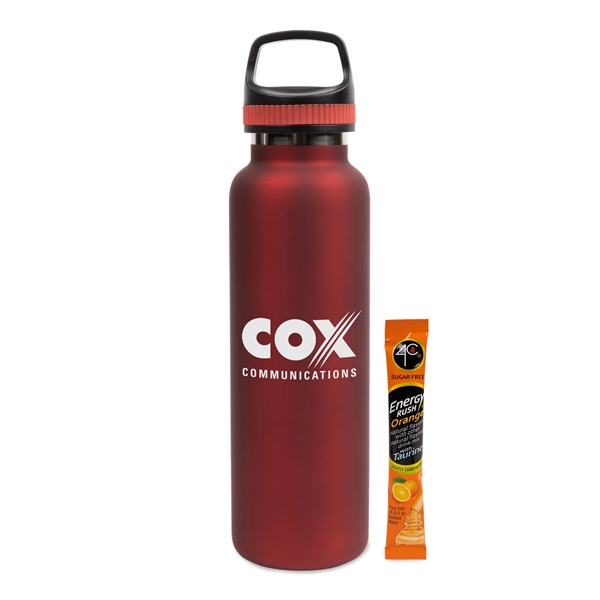Red color option for 20 Oz Stainless Steel Insulated Vacuum Bottle W/Energy Mix