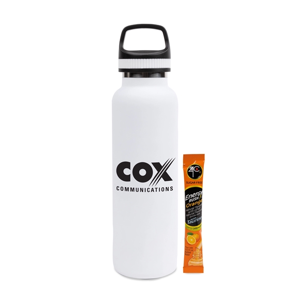 White color option for 20 Oz Stainless Steel Insulated Vacuum Bottle W/Energy Mix