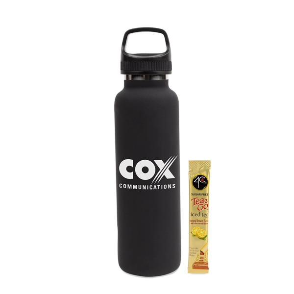Black color option for 20 Oz Stainless Steel Insulated Vacuum Bottle W/Iced Tea Mix