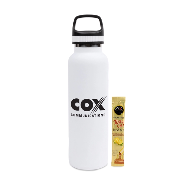 White color option for 20 Oz Stainless Steel Insulated Vacuum Bottle W/Iced Tea Mix