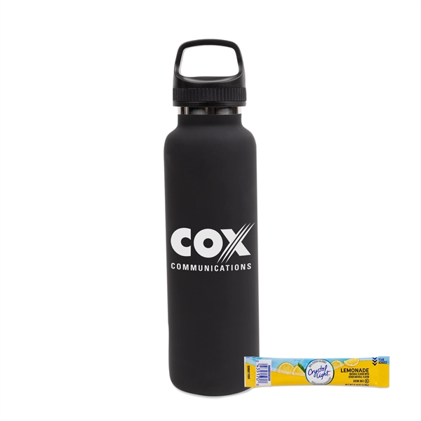 Black color option for 20 Oz Stainless Steel Insulated Bottle W/Lemonade Mix Packet