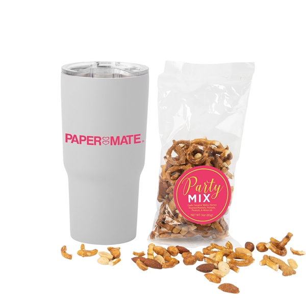 White color option for Soft Touch Tumbler With Party Mix