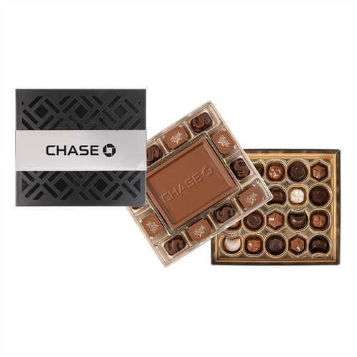 Main photo of Medium Deluxe Chocolate Gift Box With Silver Band
