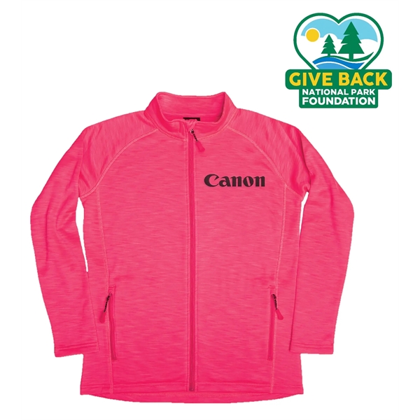 Flamingo color option for Ace Ladies' Full Zip Space Dye Track Jacket