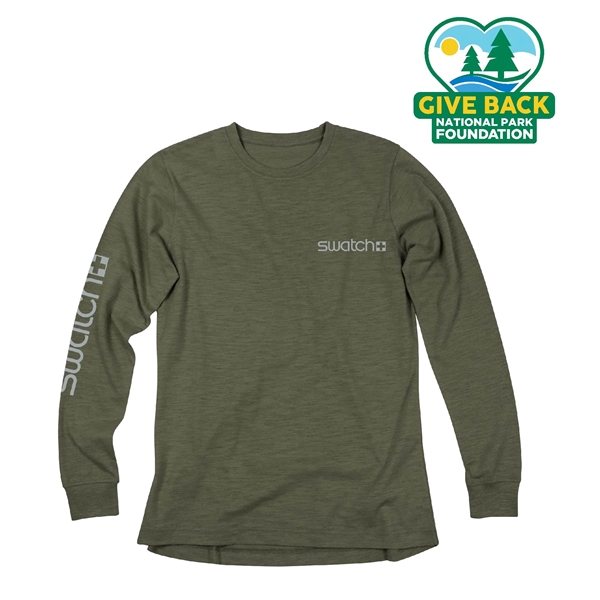 Army color option for Ace Ladies' Long Sleeve Slub T Shirt