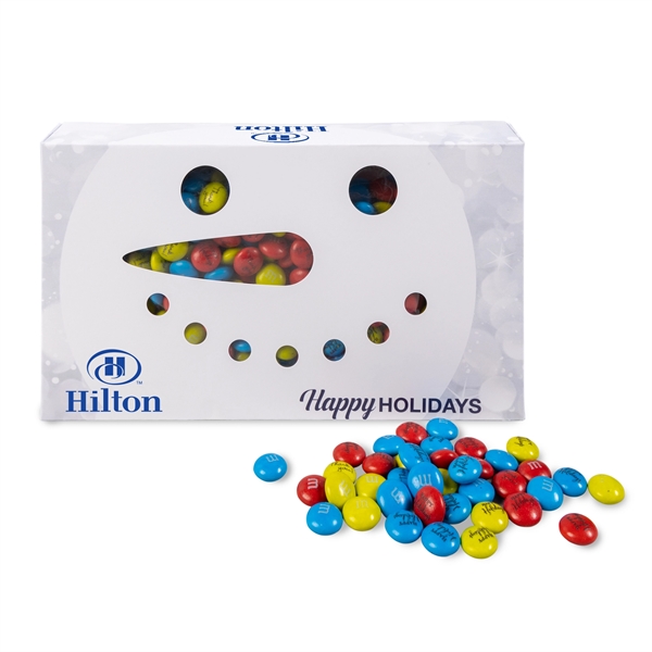 Assorted color option for 1 Lb. M&M's® In Snowman Diecut Box