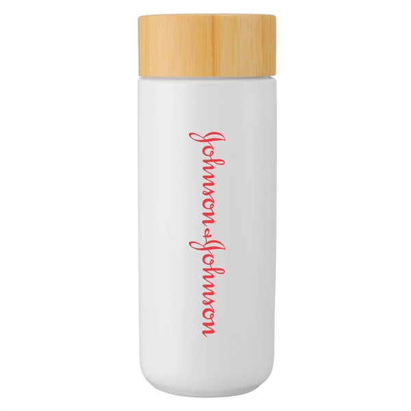 White color option for 10oz Ceramic Mug Bamboo Lid