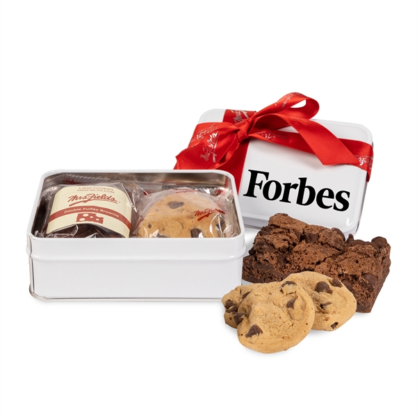 White color option for Mrs. Fields® Sweet Delights Brownie And Cookie Tin