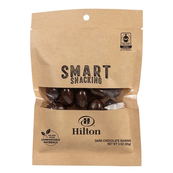 Kraft color option for Fair Trade Dark Chocolate Raisins In Eco Kraft Pouch