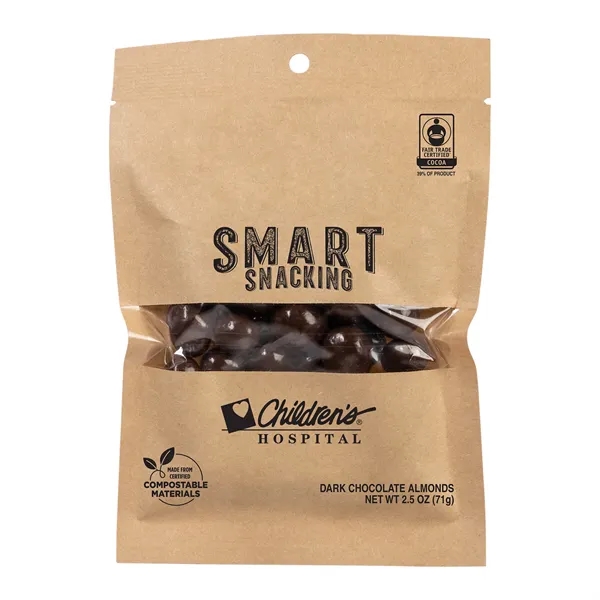 Kraft color option for Fair Trade Dark Chocolate Almonds In Eco Kraft Pouch
