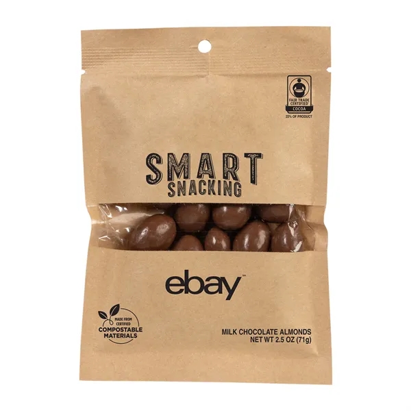 Kraft color option for Fair Trade Milk Chocolate Almonds In Eco Kraft Pouch