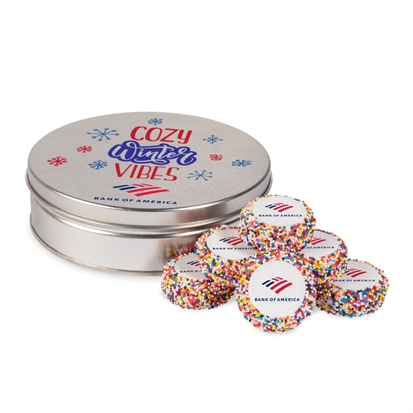 Silver color option for Custom Dipped Sandwich Cookies In Tin   7pc