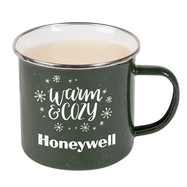Green color option for 12 Oz Enamel Camping Mug Scented Candle In Custom Gift Box