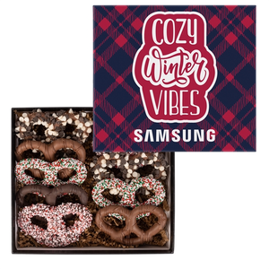 Photo of Holiday Premier Chocolate Pretzels Gift Box W/Full Color Lid