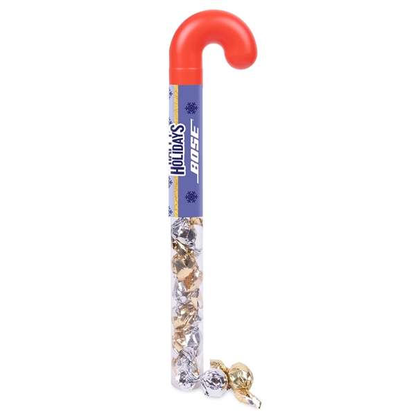 Clear color option for Holiday Candy Cane Shape Tube  Twist Wrap Chocolate Truffles