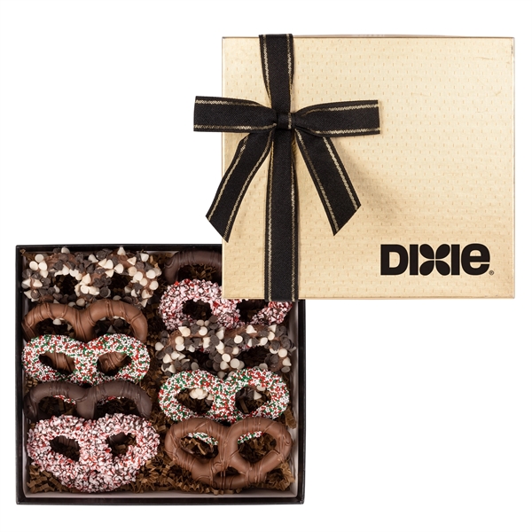 Gold color option for Holiday Premier Pretzel Gift Box