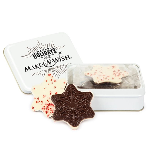Main photo of Keepsake Gift Tin With Snowflake Peppermint Bark