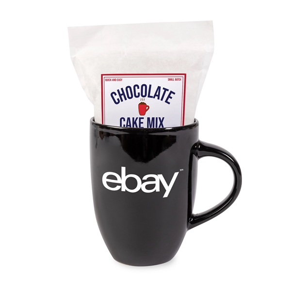 Black color option for 10 Oz Ceramic Mug With Chocolate Mug Cake Packet