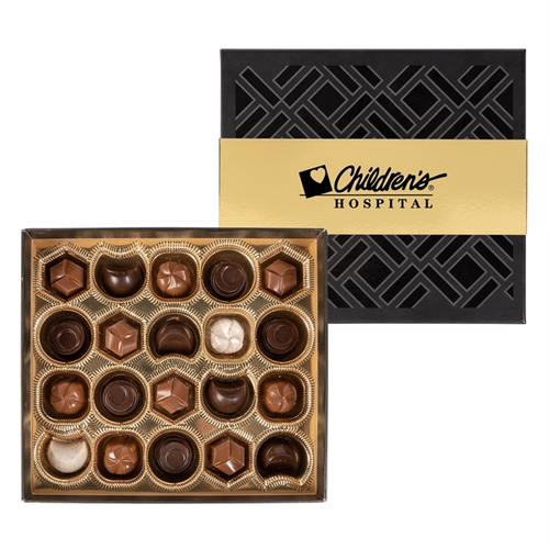 Main photo of Gourmet Chocolate Truffles Gift Box Gold Band   20 Pc