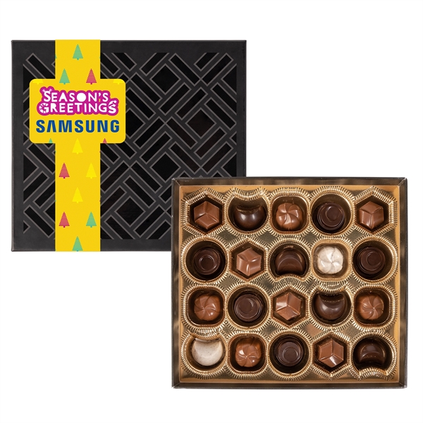 Black color option for Gourmet Chocolate Truffles Gift Box W/ Square Band   20 Pc