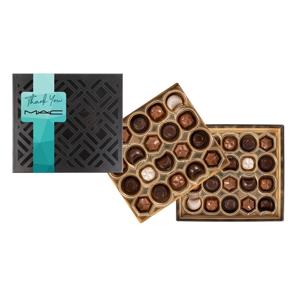 Black color option for Gourmet Chocolate Truffles Gift Box W/ Square Band   40 Pc