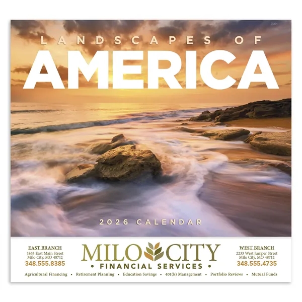 White color option for Landscapes Of America Stapled Calendar