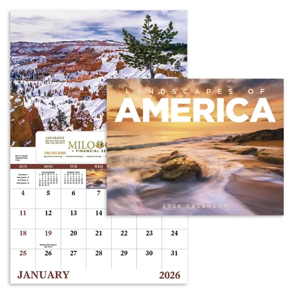 White color option for Landscapes Of America Window Calendar