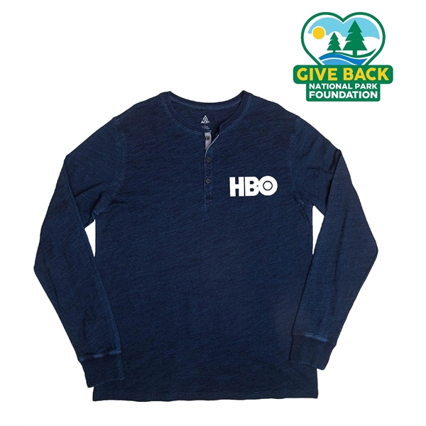 Indigo color option for Ace Indigo Henley Shirt