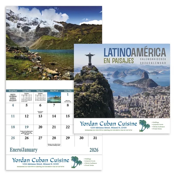 White color option for Latinoamerica En Paisajes Stapled Calendar