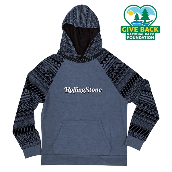 Prussian Blue color option for Ace Adult Pattern Blocked Cotton Hoodie