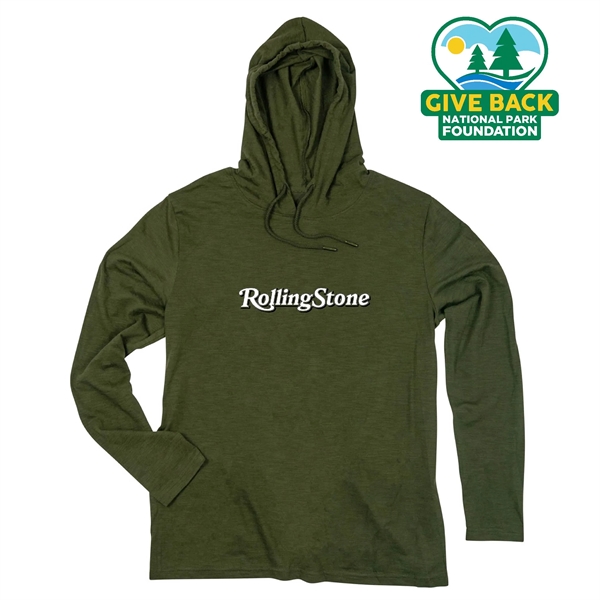 Army color option for Ace Adult Long Sleeve Slub Hooded T Shirt
