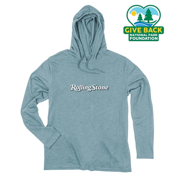Clay Blue color option for Ace Adult Long Sleeve Slub Hooded T Shirt