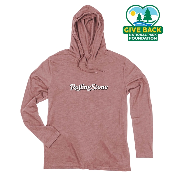 Dusty Rose color option for Ace Adult Long Sleeve Slub Hooded T Shirt