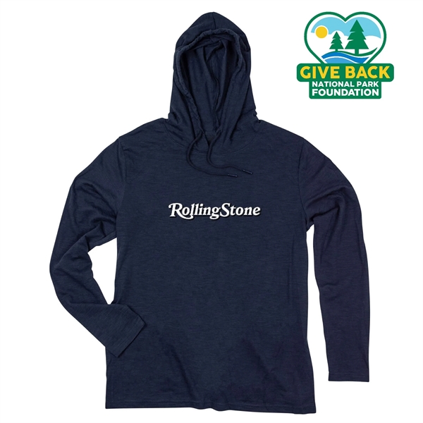 Navy color option for Ace Adult Long Sleeve Slub Hooded T Shirt