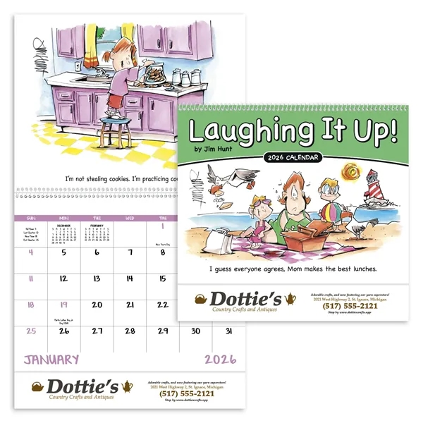 White color option for Laughing It Up! Spiral Calendar