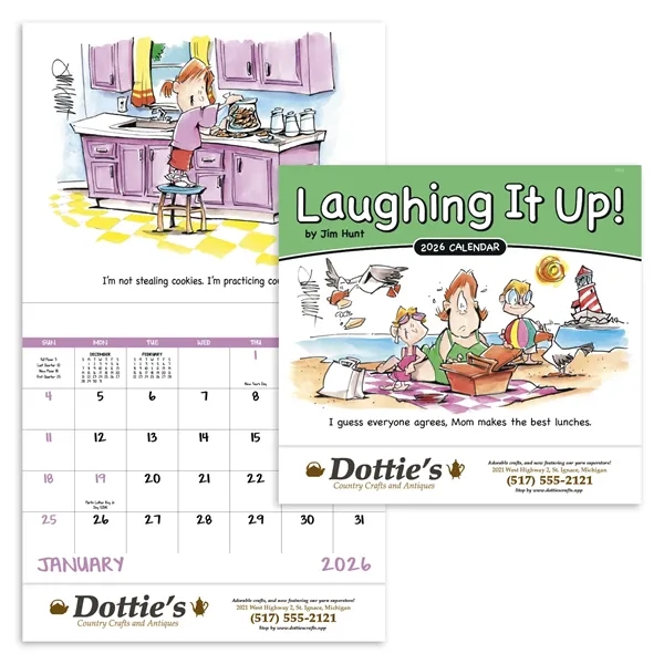 White color option for Laughing It Up! Stapled Calendar