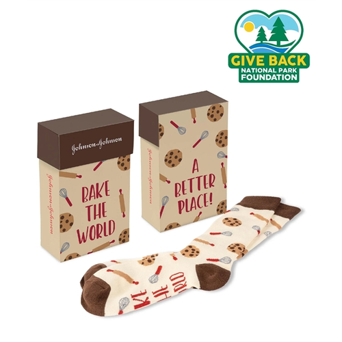 Photo of Ace Baking Themed Socks In Custom Flip Top Box