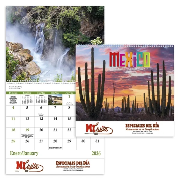 White color option for Mexico Spiral Calendar