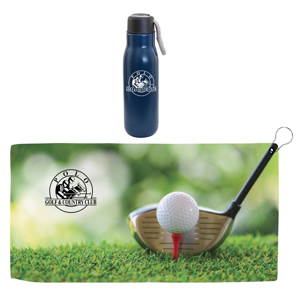 Matte Navy Blue color option for Hole In One Insulated Vacuum Bottle & Golf Towel Gift Set