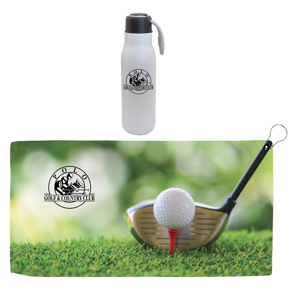 Matte White color option for Hole In One Insulated Vacuum Bottle & Golf Towel Gift Set