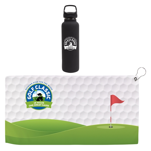 Black color option for Hole In One Insulated Vacuum Bottle & Golf Towel Gift Set